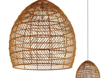 Rattan pendant light 3D model purchase