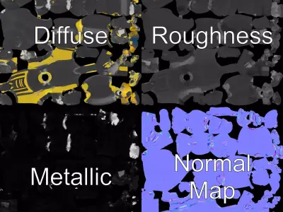 Tech Dummy Black model pack Low-poly 3D model