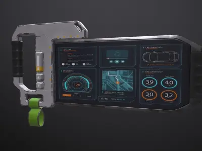 Sci-fi TouchPad5 Low-poly 3D model