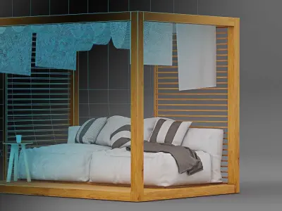 Modern Outdoor Pergola Vray Render Ready 3D model