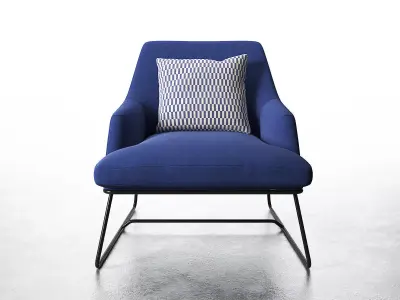 Blazer lounge chair with legs 3D model