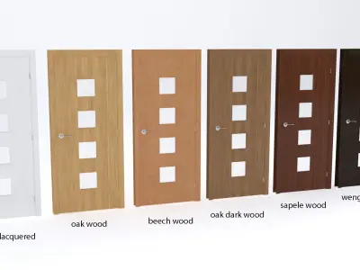 Pack of design indoor doors Low-poly 3D model