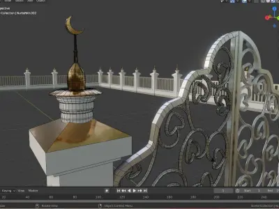 Gate and wall 3d model 3D model