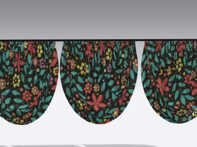 Curtain Low-poly 3D model