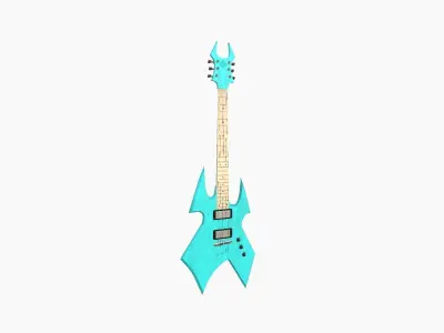 Electric Guitar H04 Light Blue - Music Instrument Design Low-poly 3D model