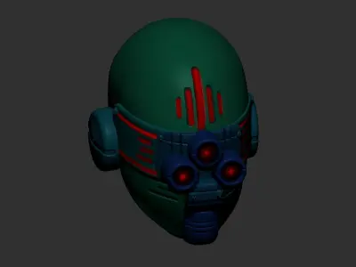 helmet high poly sculpt 3d printable 3D model 8