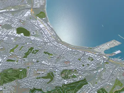 Port Elizabeth South Africa 40km Low-poly 3D model