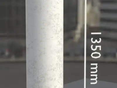 Bollard Light Type D F L N O Rusted Version Low-poly 3D model