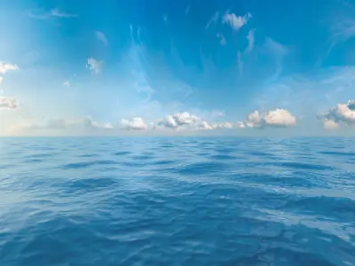 Seascape background with seamless sky panorama 3D model