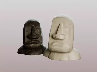 Face Figurines Low-poly 3D model