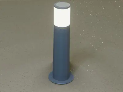 Low-Poly Blue Light Column 10 - Street Light Set-9 Low-poly 3D model