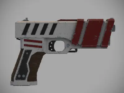 sci-fi pistol Low-poly 3D model