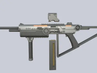 Sci fi elite rifle Low-poly 3D model