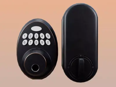 Oval Digital Door Lock Low-poly 3D model
