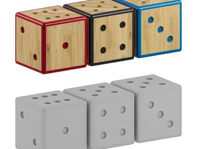 Wooden cubes 3D model