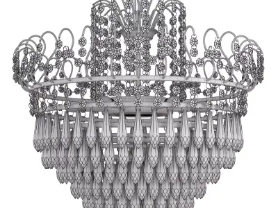  Gold-Plated and Faceted Crystal Chandelier from Rejmyre 3D model