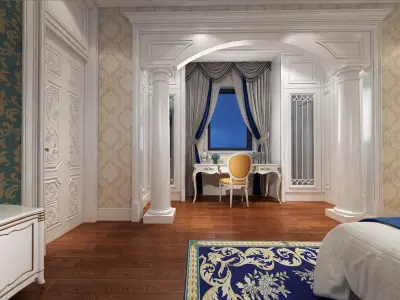 Modern European bedroom Vray 3Dmax modelN18 3D model