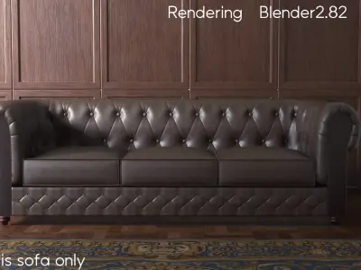 Chesterfield leather sofa 3D model