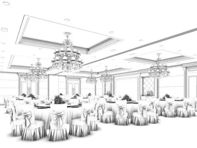 Business Restaurant - Coffee - Banquet  132 3D model