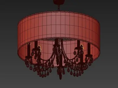 Hampton 8 Light Drum Shade Chrome Chandelier 3D model
