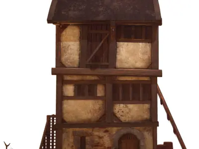 Crooked House Low-poly 3D model