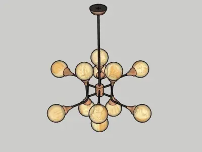Ziron Handblown Glass Chandelier 3D model