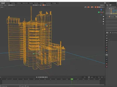 Low - poly Town Free low-poly 3D model