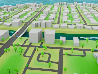 Miami - Bay Harbor Islands - Real Copy Low-poly 3D model