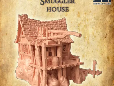 Seaside Smuggler House Tabletop Terrain 28 MM 3D print model