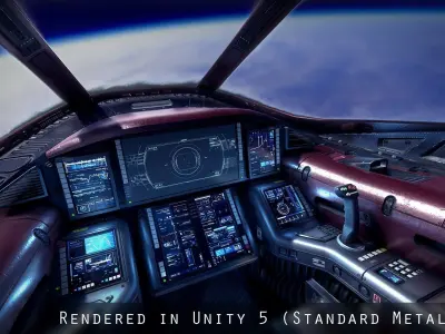 Sci Fi Light Fighter Cockpit Low-poly 3D model