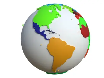 Regions Globe Low-poly 3D model