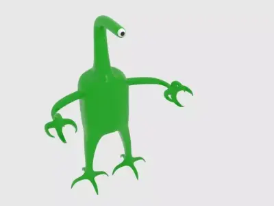 Long Alien Low-poly 3D model