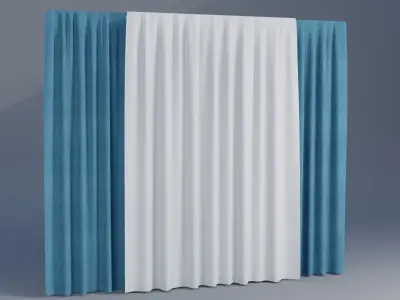 Curtain Low-poly 3D model 16