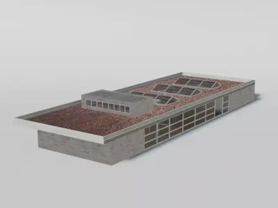 Modern regional train station 3D model