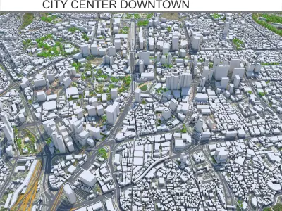 Seoul Downtown South Korea Low-poly 3D model