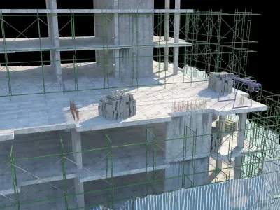 Modular Building 11 Low-poly 3D model Low-poly 3D model
