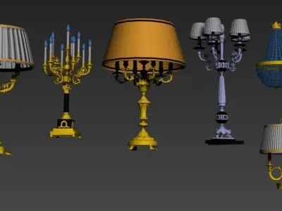 vintage wall lamp 12 Low-poly 3D model