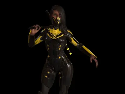 SuperHeroGirl GameReady sylvanas - woman armor Low-poly 3D model