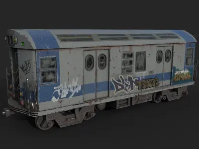 Subway train Low-poly 3D model