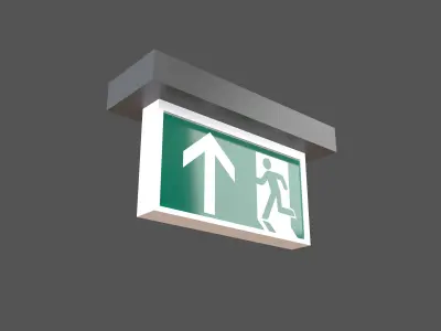 Exit Sign v1 007 Low-poly 3D model