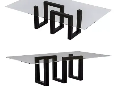 Serpent dining table with legs 3D model