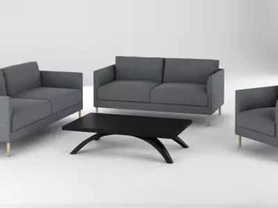 Sofa Collection Arm Chair and two Seat and three seat Sofa  3D model