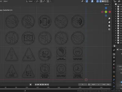 Road sign or Traffic sign 3D icon flat design collection no 5 Low-poly 3D model