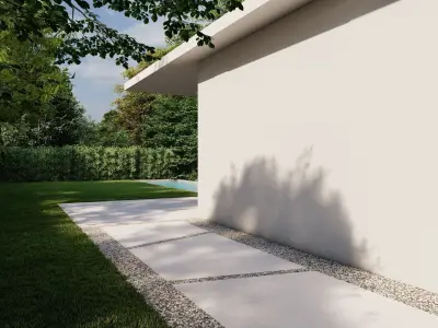 3D Exterior Scene 3D model design garden and landscape 3D model