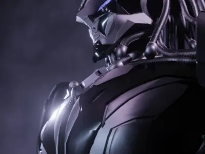 Cyberpunk Ninja Black Armor Low-poly 3D model