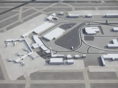 Wichita Airport Low-poly 3D model