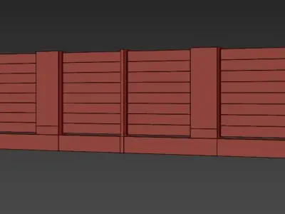 Fence modern Low-poly 3D model