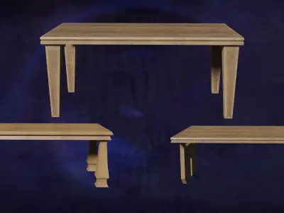 Deco Tables Wood Style NovaOneLine Lot 1 N7-9 Group 03- Low 3D model