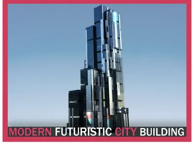 Futuristic Future Modern City Building Skyscraper 01 3D model purchase