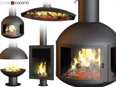 Fireplace set Focus Creation 3 3D model